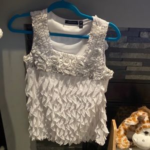 Notations size M white silver accent top blouse